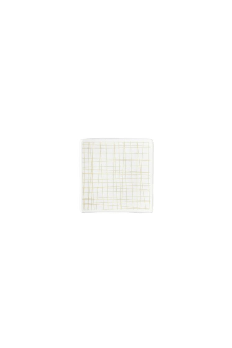 R_Mesh_Line Cream_Plate 9 cm square flat