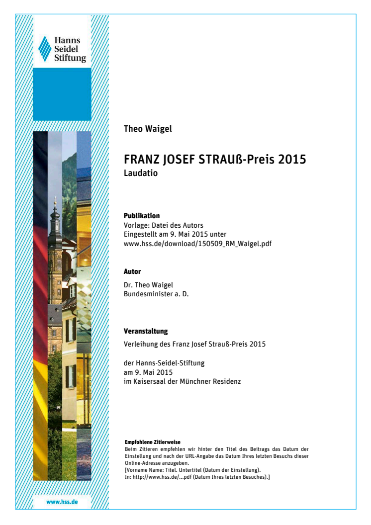 „Poetischer Wegbereiter“ der Deutschen Einheit: Reiner Kunze erhält den Franz Josef Strauß-Preis