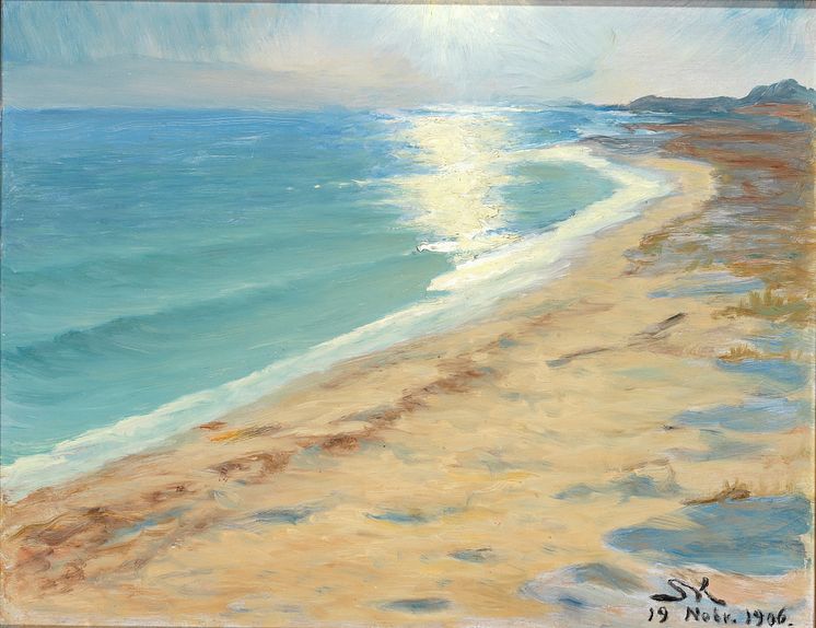 P. S. Krøyer, Solskin over havet ved Skagen Strand