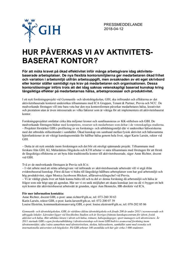 Hur påverkas vi av aktivitetsbaserat kontor?