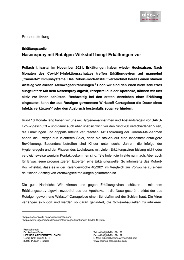 Pressemitteilung algovir - Erkältungswelle rollt an.pdf