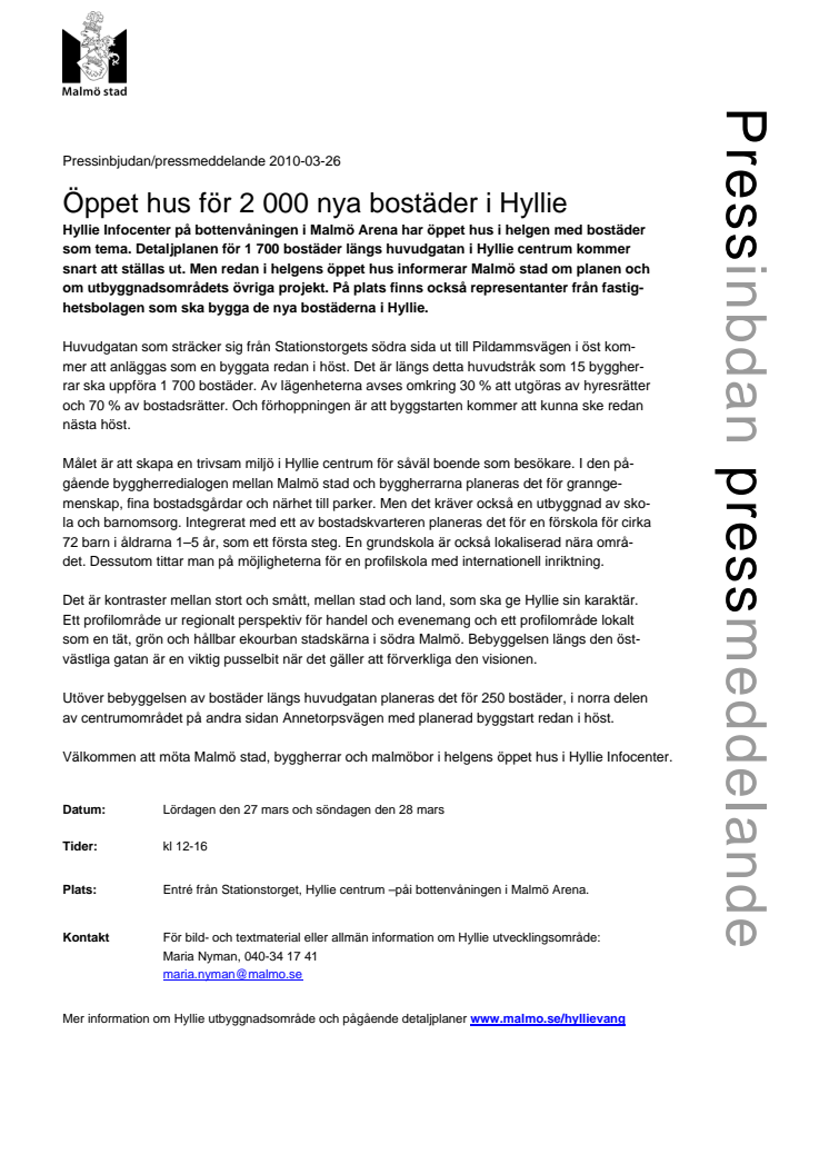 Öppet hus för 2 000 nya bostäder i Hyllie