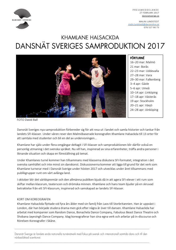 Dansnät Sveriges samproduktion ramlar in på SFI