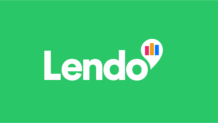 Lendos nya logotyp mot grön bakgrund