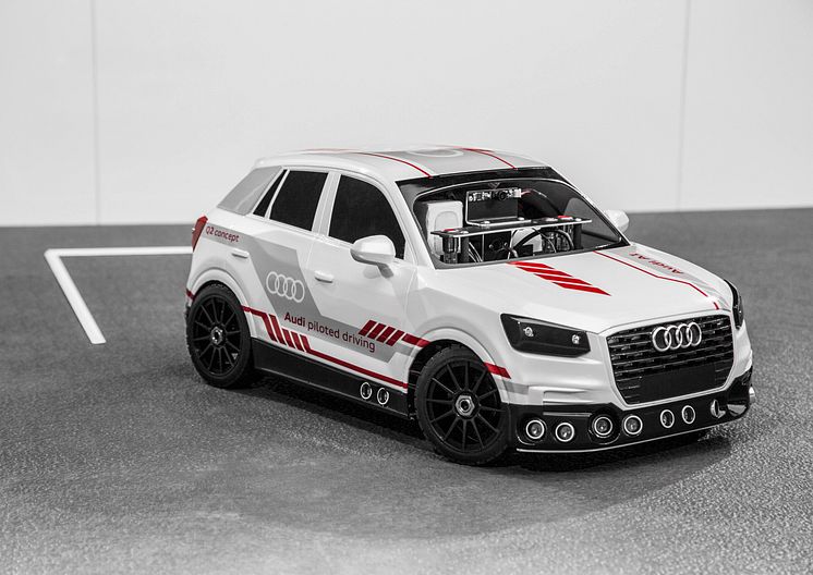 Audi Q2 deep learning concept , model car on a scale of 1 to 8