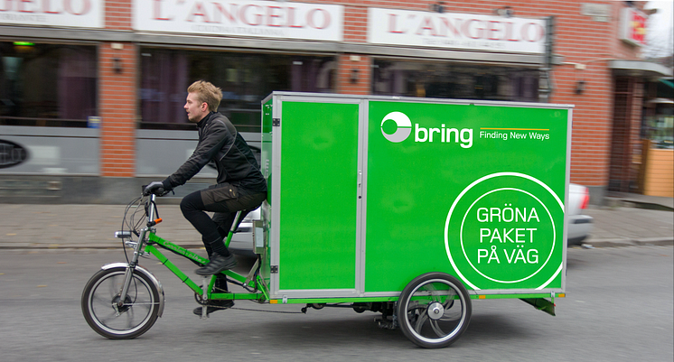 Cargo cykel för hemleveranser med nollutsläpp. Fotograf: Patrik J. Rydh