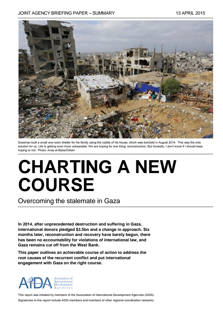Sammanfattning av rapporten Charting a New Course: Overcoming the stalemate in Gaza