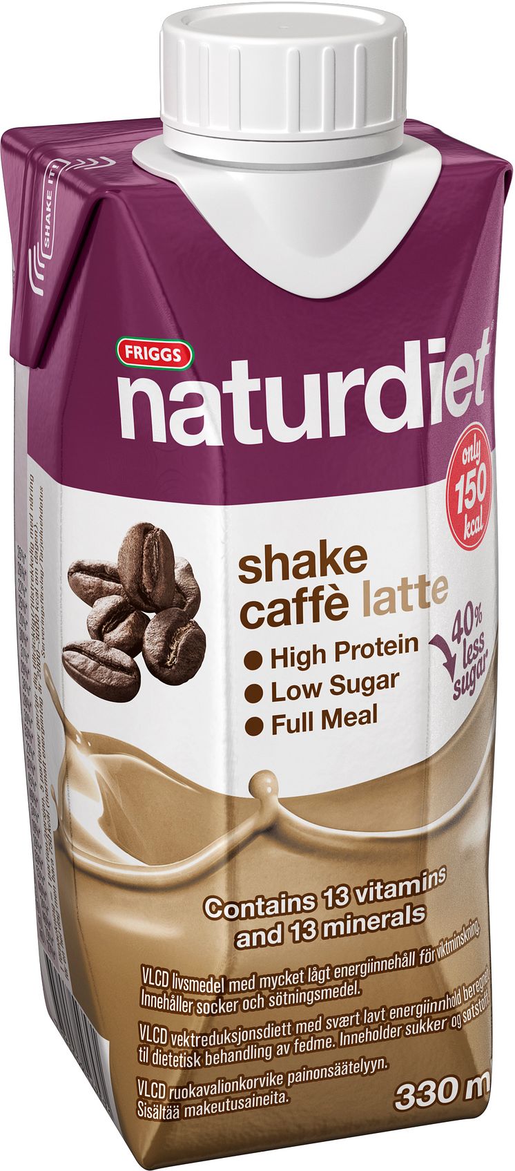 Naturdiet Caffe Latte shake - nu med mindre socker