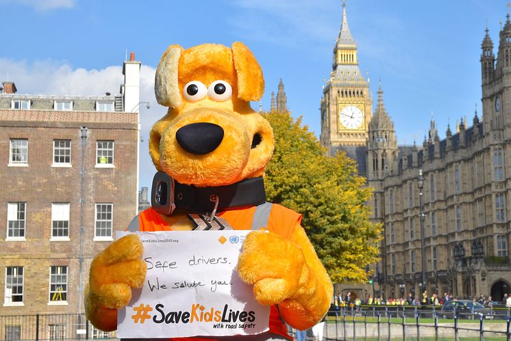 Horace showing his support for #SaveKidsLive campaign in Westminster