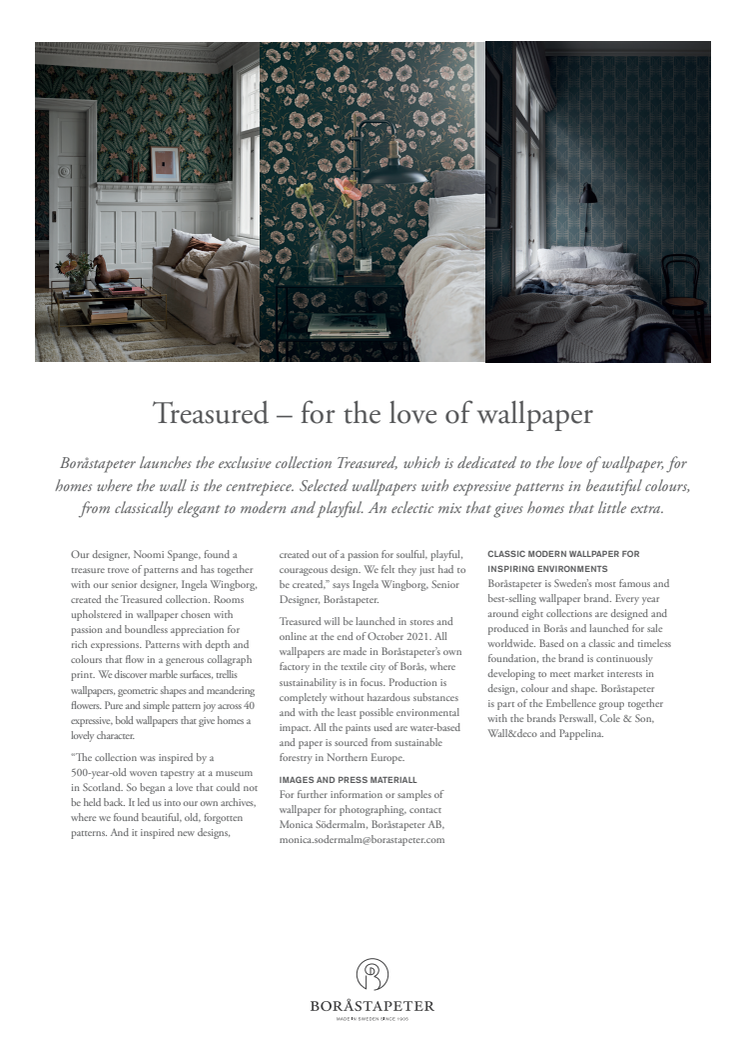 Treasured – for the love of wallpaper