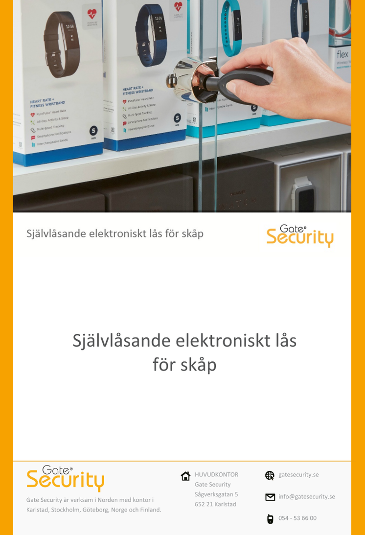 Självlåsande elektroniskt lås för skåp