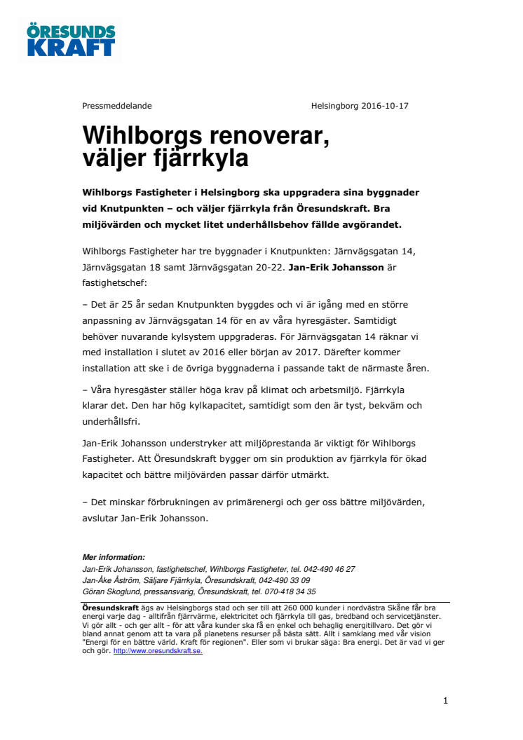 Wihlborgs renoverar, väljer fjärrkyla