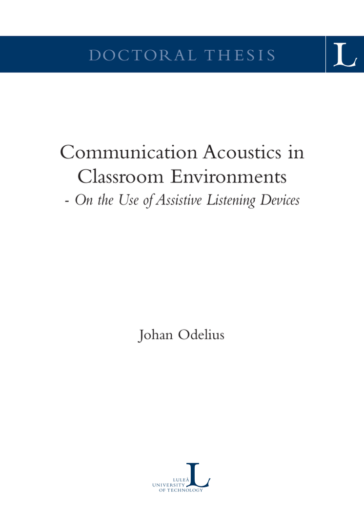 Communication acoustics in classroom environments 