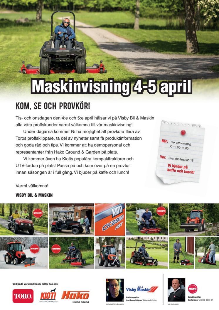 Maskinvisning 4-5 april