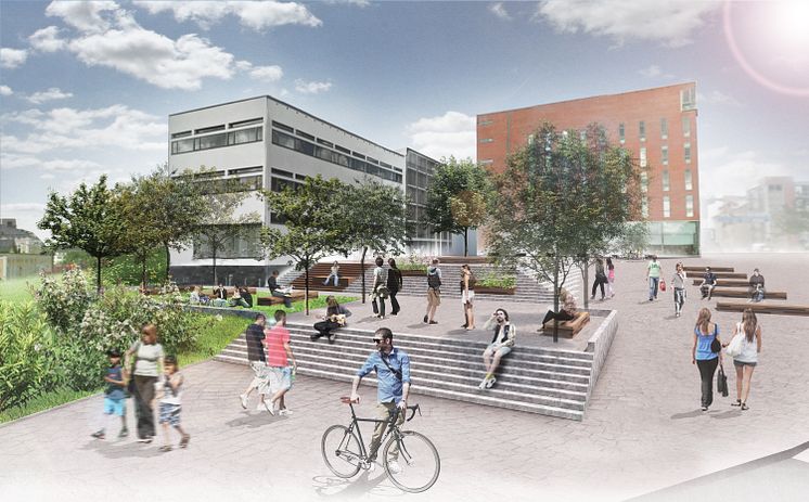 Visionsskiss Akademiplatsen, Campusplan Högskolan i Borås 2025