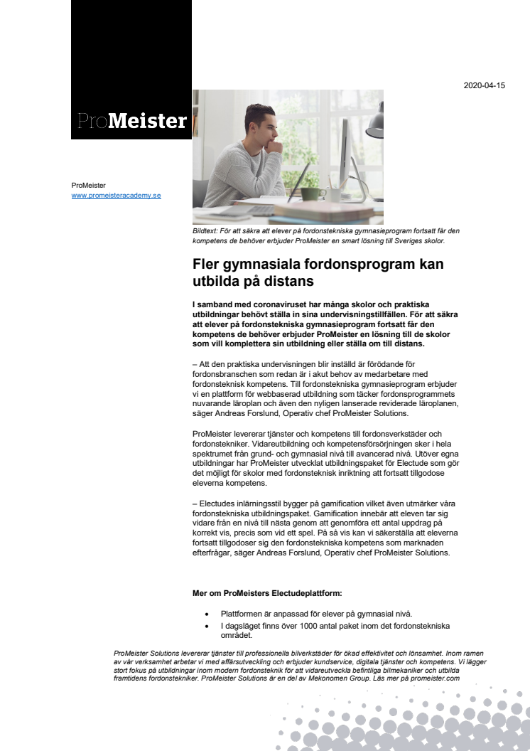 Fler gymnasiala fordonsprogram kan utbilda på distans