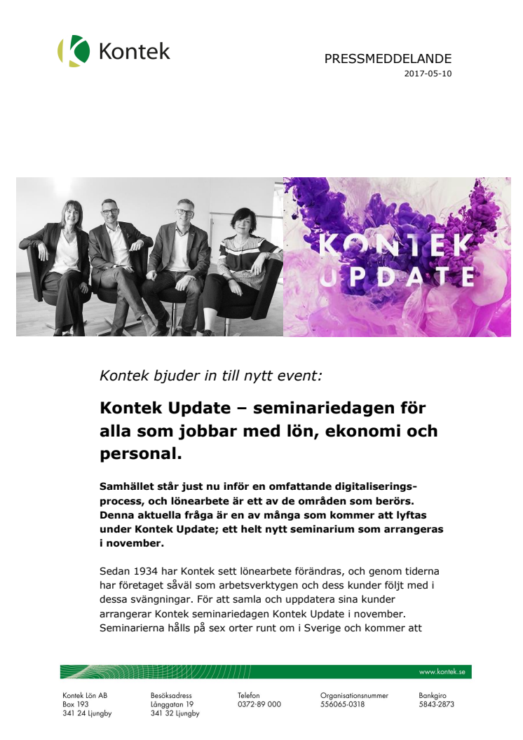 Kontek bjuder in till ett nytt event!