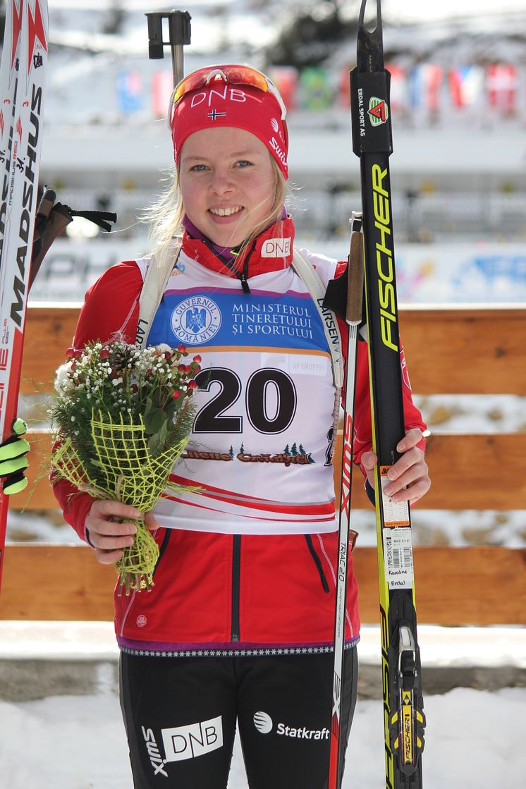 Karoline Erdal, blomsterseremoni, normalprogram ungdom kvinner, junior-VM 2016 