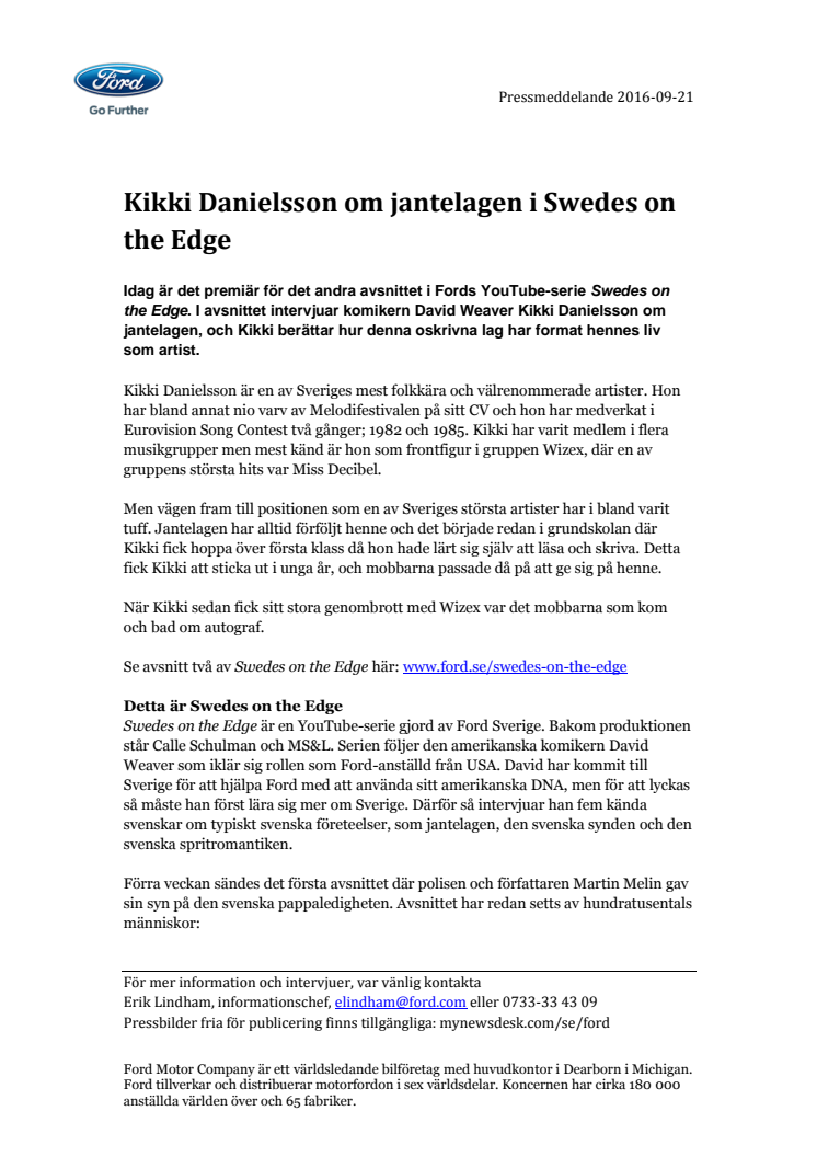 Kikki Danielsson om jantelagen i Swedes on the Edge