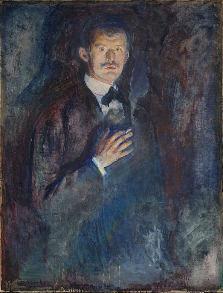 Edvard Munch, "Self-Portrait with Cigarette", 1895.