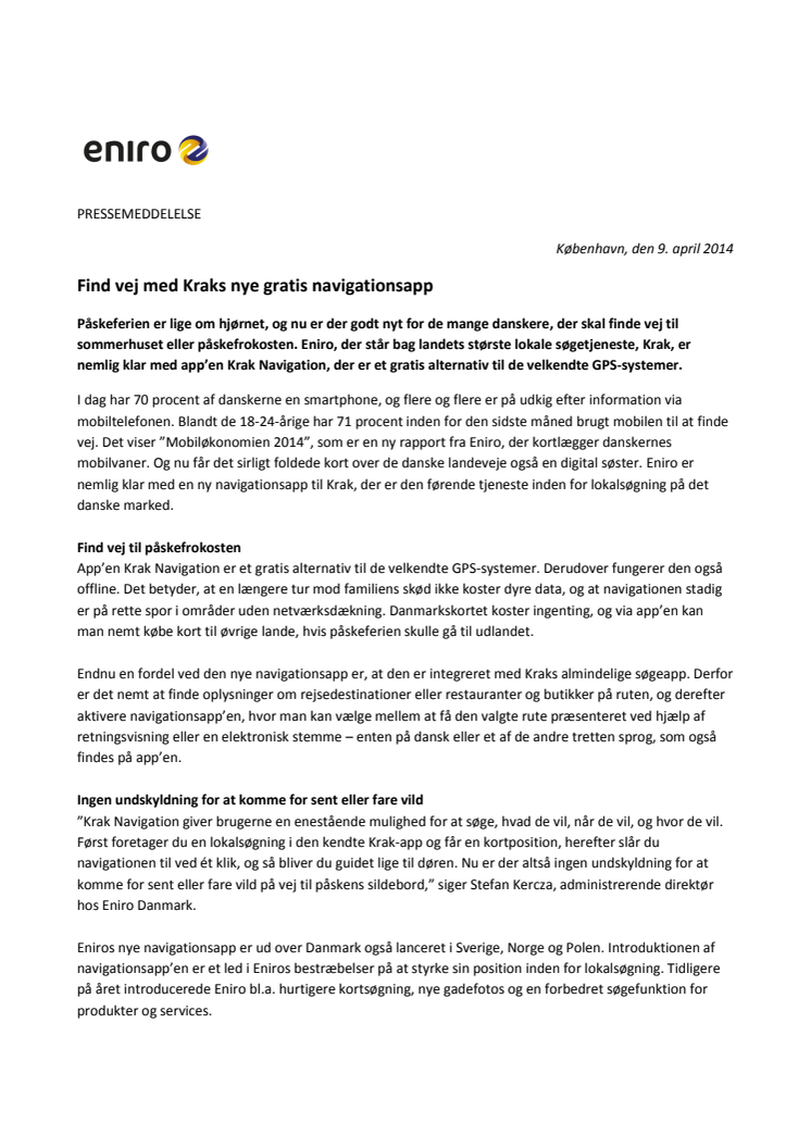 Find vej med Kraks nye gratis navigationsapp