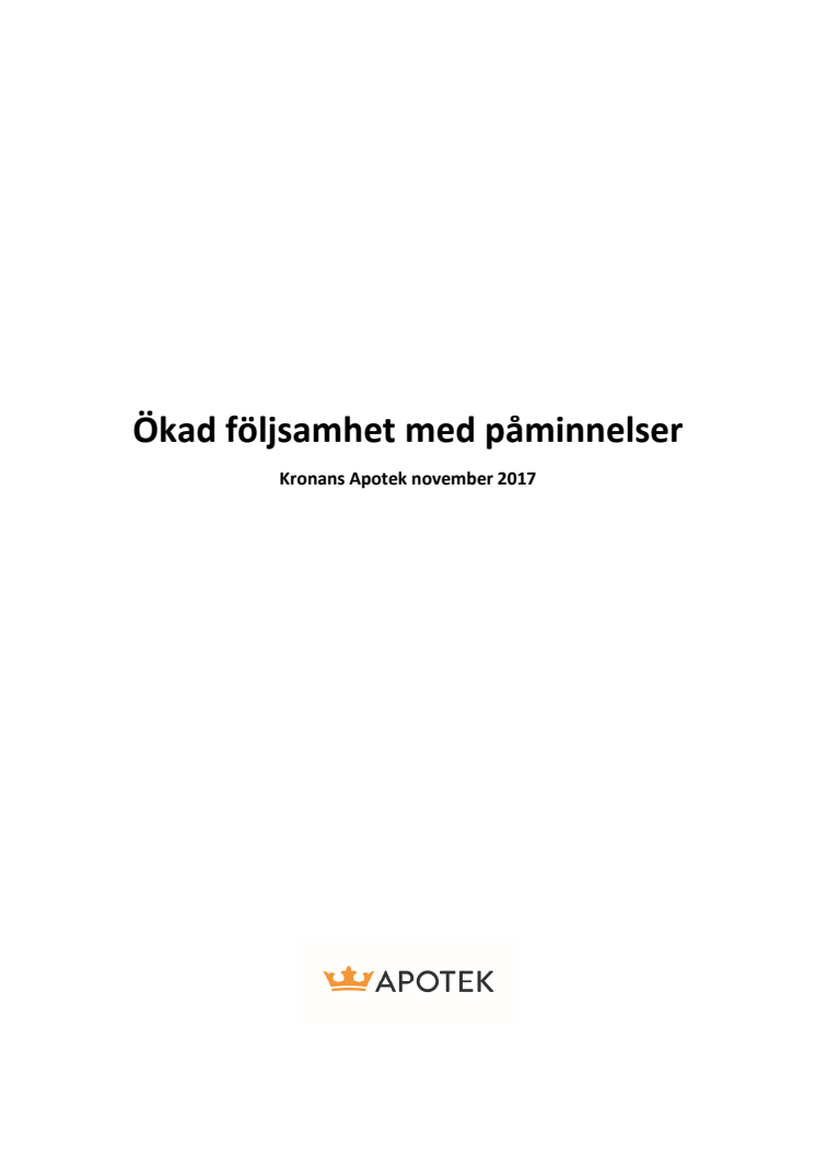 Ökad följsamhet med påminnelser