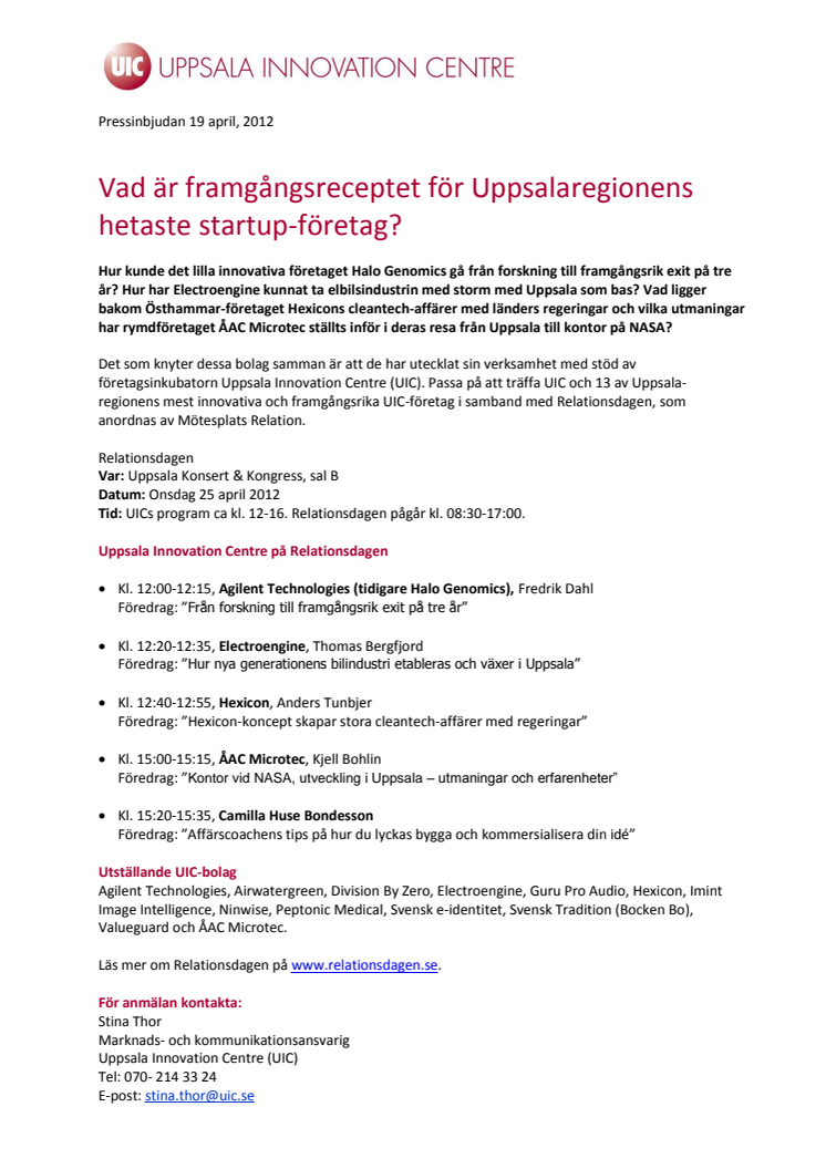 Pressinbjudan: Vad är framgångsreceptet för Uppsalaregionens hetaste startup-företag?