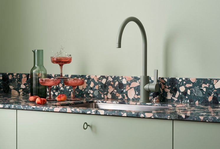 Marbodal x Toniton_Green_Kitchen_Tap_Handle_Terrazzo