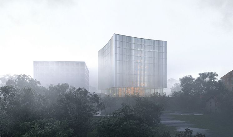 Förslag KUNSKAPENS FYR, arkitekttävling universitetsbiblioteket