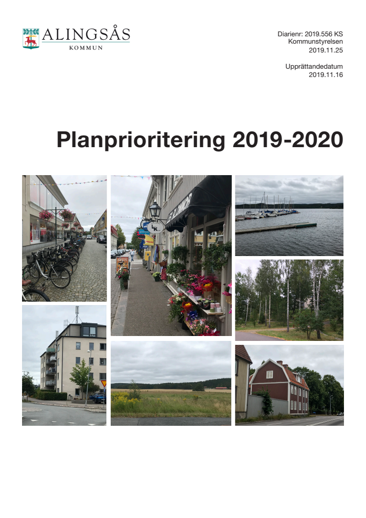 Alingsås kommun planprioritering 2019-2020