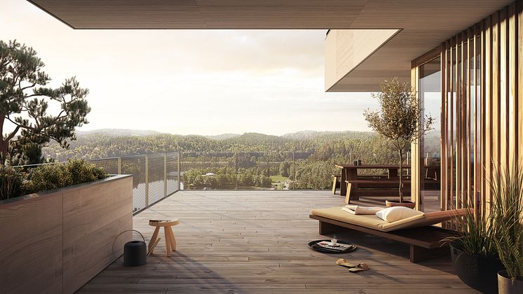 Utsikt balkong Wendelstrand – ritat av Semrén & Månsson