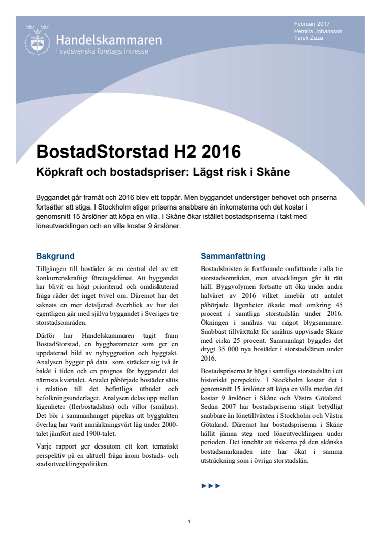 BostadStorstad: Köpkraft och bostadspriser: Lägst risk i Skåne