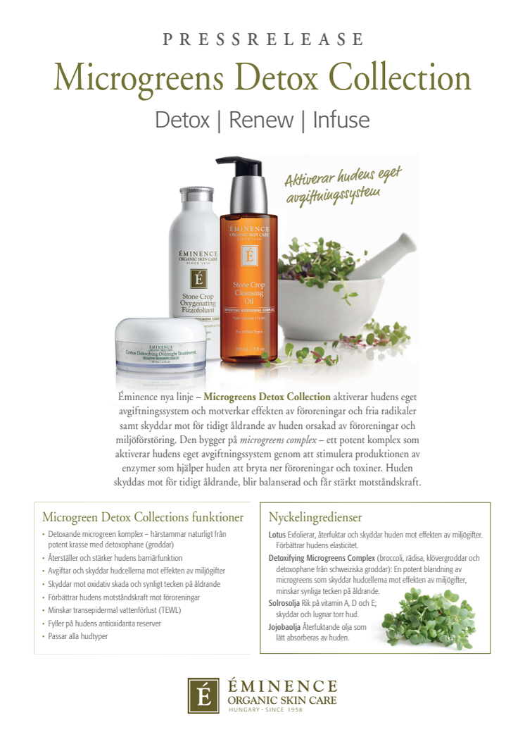 Éminence Microgreens Detox Collection