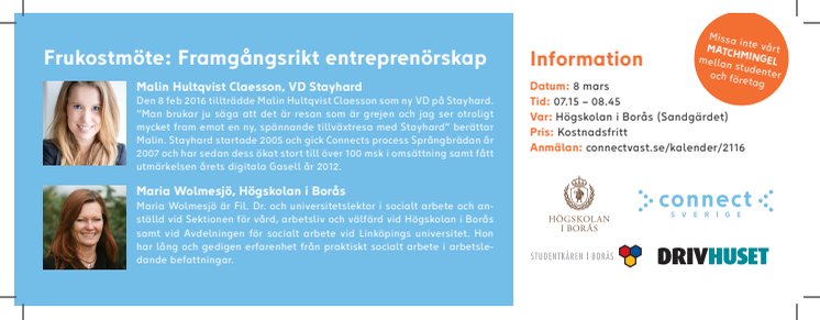 Framgångsrikt entreprenörskap,  Högskolan I Borås