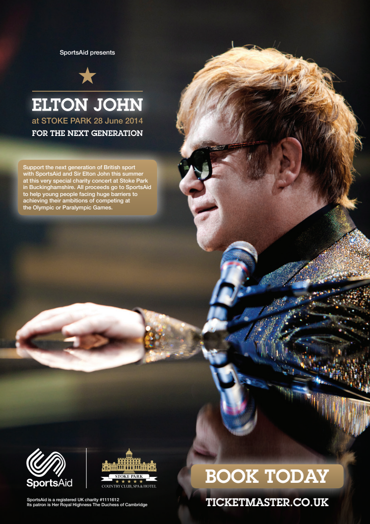 SportsAid Elton John Concert Poster