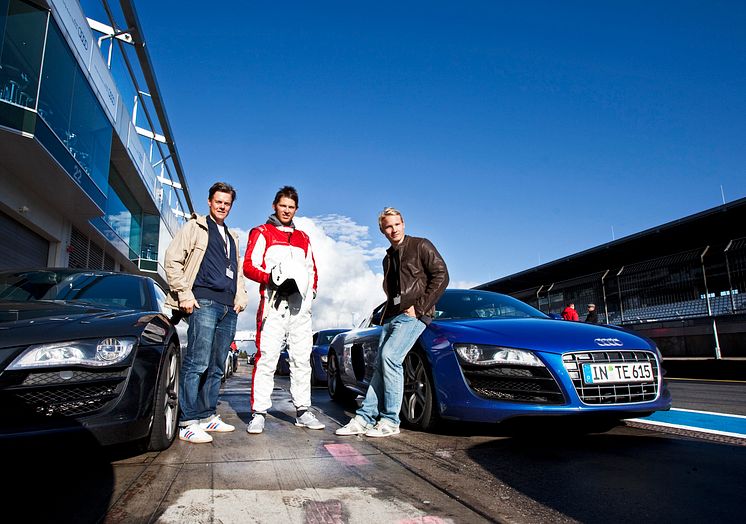 Alpina stjärnor testar Audi R8 på Nürburgring. 