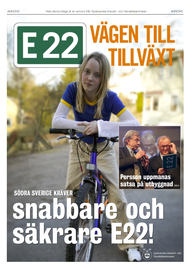 Tidningsbilaga om E22 i Dagens Industri