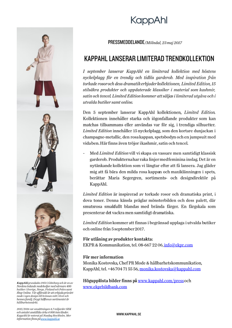 KappAhl lanserar limiterad trendkollektion