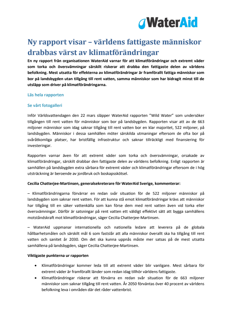 Ny rapport visar – världens fattigaste människor drabbas värst av klimatförändringar