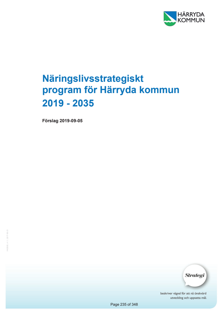 Näringslivsstrategiskt program för Härryda kommun