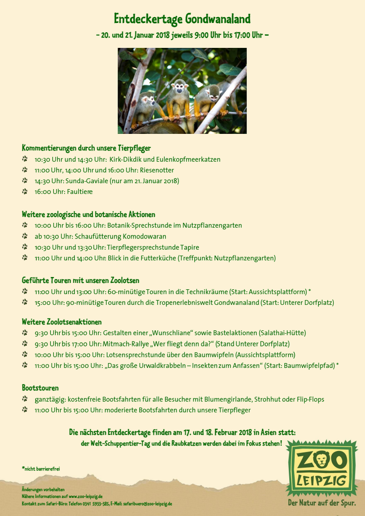 Entdeckertage Gondwanaland 2018 im Zoo Leipzig