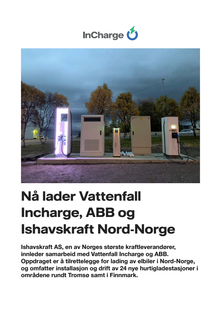 Nå lader Incharge, ABB og Ishavskraft Nord-Norge