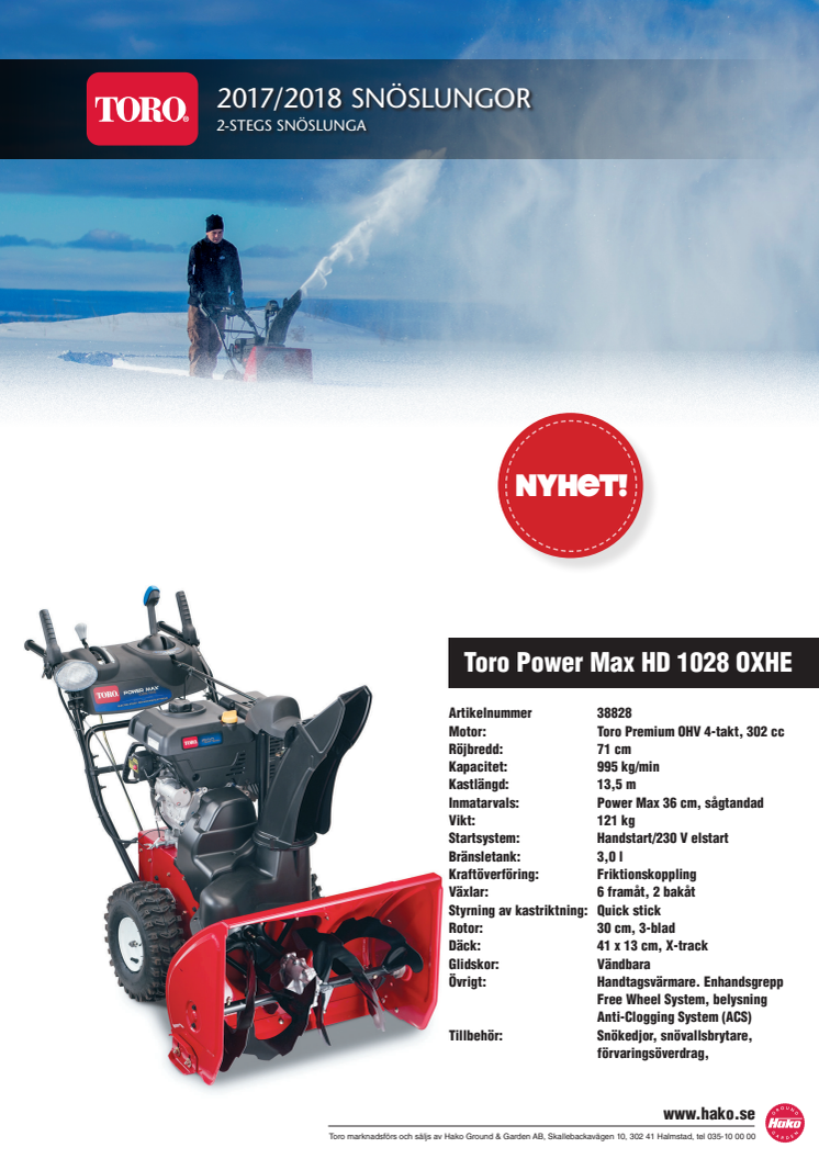 Toro Power Max HD 1028OXHE