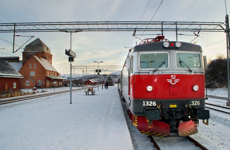 SJ nattåg vid Abisko Östra