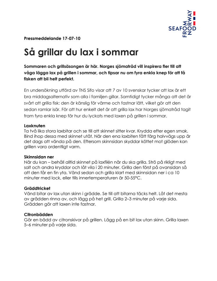 Så grillar du lax i sommar 