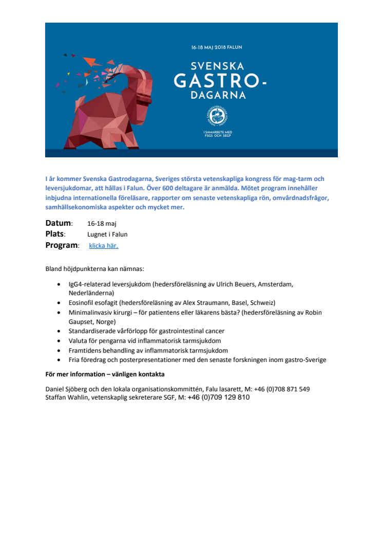 Svenska Gastrodagarna intar Falun