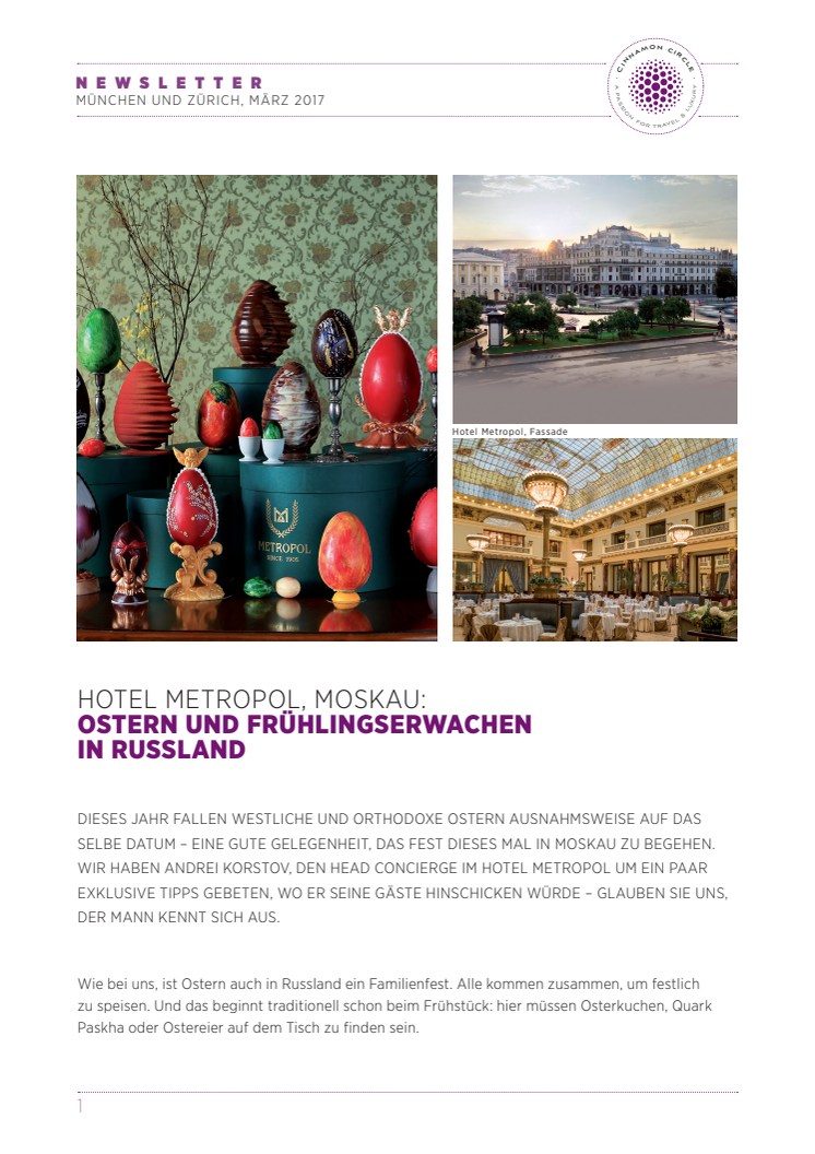 Hotel Metropol, Moskau: Ostern und Frühlingserwachen in Russland