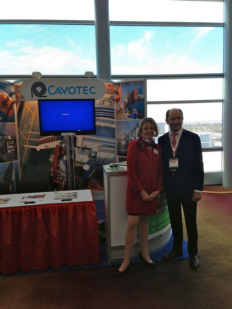 POLA Executive Director Geraldine Knatz and Cavotec CEO Ottonel Popesco at IAPH World Ports Conference