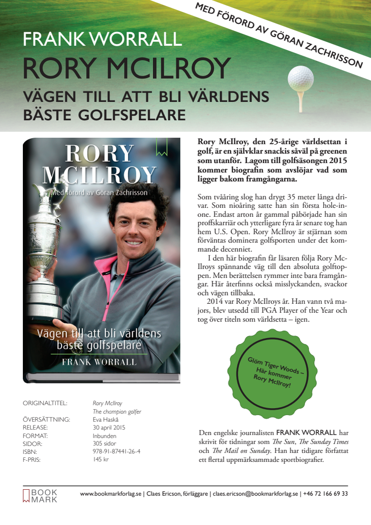 Titelpresentation av "Rory McIlroy – Vägen till att bli världens bäste golfspelare"