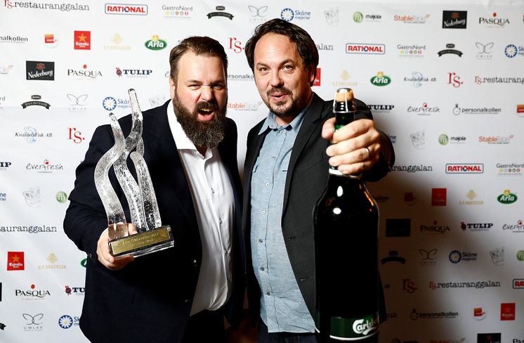 Vinnare av Årets ölutvecklare 2017. Från vänster: Petur Olafsson och Fredrik Berggren, GBG Beer Week.